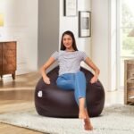 Amazon Brand – Solimo XL Faux Leather Bean Bag Cover Without Beans (Brown)