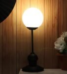 tu casa Metal Table Lamps with Glass Shade for Home Décor, Bedrooms, Living Room, Gifting, Diwali Decoration, Dining Space, Study Room, Restaurants (Height: – 17″) – Bulb not Included