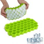 SZ SAMEZONE Rubber Flexible Silicone Honeycomb Shape 37 Cavity Ice Cube Trays for Freezer (Multicolor) – Pack of 2