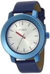 Amazon Brand – Symbol Men Faux Leather Analog Silver Dial Watch-Az-Sym-Ss21A-04C, Band Color-Blue