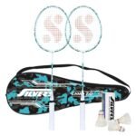 Silver’s Aluminium Camo 7.0 Badminton Kit (2 Racquets with Full Cover, 1 Box Feather Shuttlecock Pack of 3)(Green/White)