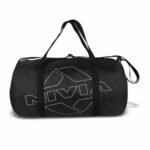 Nivia Enfold 2.0 Duffle Polyester Gym Bags, Adjustable Shoulder Bag for Men, Unisex Sports Carry Bag, 18L Quick Access Pocket, Black – Orange (Black-Grey),Capacity-18 litres