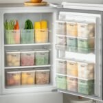 Rilion Fridge Storage Boxes (Pack of 6) Freezer & Refrigerator Organizer Containers Kitchen Storage Container Set Kitchen Accessories Items for Home 1200 ml Food Storage Box, Plastic, White
