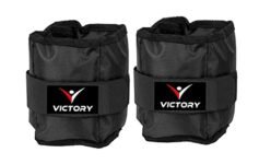 Victory Professional Ankle & Wrist Weight | Fitness Band | Workout Equipment | Finest-Quality Polyester Fixed Weight | Multi-Purpose | Men and Women (Black, 1KG X 2)
