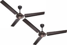 GESTOR Aero Deco Ultra High Speed 48 inch Semi Decorative 1200 mm 3 Blade Ceiling Fan(Anti Dust | Smoked Brown | Pack of 2)