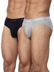 Levi’s Men’s Cotton Style #002 Classic Regular Fit Solid Brief (Pack of 2) (#002-BRIEF-LT GMEL/Navy-P2_Lt. Grey Melange, S)