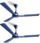Longway Wave P2 1200 mm 3 Blade Ceiling Fan(Ultra High Speed | Silver Blue | Pack of 2)