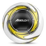 Boldfit Football Practise Foot Ball Training Football Size 5 Original for All Ages Group PVC Stitched Standard Sports Foot Ball for Ground, Grass, Turf, Outdoor Waterprooof – Yellow Black Size 5