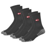 SWAGR Sports Crew Socks for Men Premimum Cotton Calf Length Athletic Socks, Black, Pack of 3, Free Size