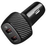 ZEBRONICS CC90 90 Watts Car Smartphone Charger with Dual Type C Output, Type C Power Delivery (PD), Compact Design, Built in Protections,Black