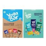 Yogabar Protein Bar Combo, 16 Bars | Multigrain Energy Bar x 10 and Breakfast Protein Bar x 6 | Protein Snack with High Fibre