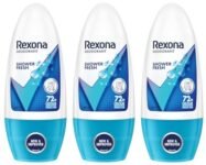 Rexona Shower Fresh Underarm Roll On Perfume For Women, Antiperspirant, Removes Odour, Keeps Skin Fresh & Clean, Alcohol Free, Skin Friendly, 50 Ml (Pack of 3)