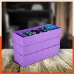 Bathla DORI (Set of 3) Multi-purpose Stackable Drawer Storage Organiser | Organise Socks, Innerwear, Tie, Handkerchief, Jewellery, Stationary, Belt etc.| Lavender | 5 Grids – Stomo
