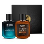 Beardo Whisky Smoke Bourbon Perfume 50ml & Mariner Perfume 50ml Combo | Long Lasting Perfume For Men | Oriental, Woody, Leathery | Fresh, Aqua Notes | Gift Set | Valentines day gift for husband | Gift for boyfriend | Gift for Men