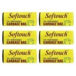 Softouch Home & Office Use Garbage Bags Large Size 24 X 32 inches 15 Pcs Per roll- Total 90 Pcs Pack of 6, Black Color