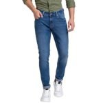 Spykar Men’s Solid Slim Fit Jeans (Size: 34)-ECSS-01BB-057-Mid Blue