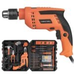 Tiagowell Electric Corded Impact Drill Tool Set, Professional Impact Drill Tool Kit, 1000 Watt, 2600 RPM, Variable Speed Hanmmer Drill Machine and Hand Tool Kit for Home Improvement
