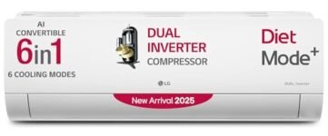 LG 1 Ton 3 Star DUAL Inverter Split AC (Copper, AI Convertible 6-in-1 Cooling, Faster Cooling & Energy Saving, 2 Way Air Swing, HD Filter with Anti-Virus Protection, US-Q12CNXE, White)