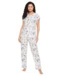 Clovia Women’s Pyjama Pajama Set (LS0537A18M_White_M)