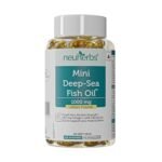 Neuherbs Mini Deep Sea Fish Oil Omega 3 Capsule 1000Mg- 60 Softgels for Men & Women |2X Omega 3 with 360Mg Epa & 240Mg Dha | Fish Oil Capsules with Vitamin D3 & E -Lemon Flavour, 71 grams