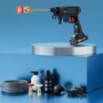 GoMechanic Cordless Pressure Washer | High Pressure Car Washer Pump for Cleaning & Bike Washing | Rechargeable with 5-in-1 Nozzle & 5M Hose Pipe | Versatile Use with Bucket, No Tap Required