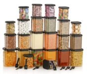 Kitchwell Airtight container for Kitchen Storage set, Kitchen accessories items BPA Free Plastic for Kitchen Material Pantry Organization Set of 12 (350ML X 4 + 650ML X 4 + 950ML X 4)