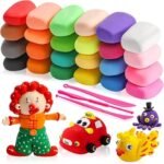 Eclet (Pack of 12) Air Dry Clay, Colorful Children Soft Clay, Creative Art Crafts, Gifts for Kids-Multi Color. Non-Toxic Modeling Magic Fluffy Foam Bouncing Clay Putty Kit for Kids with Tools .21