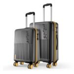 Safari Astra Neo 8 Wheels Set of 2 (Cabin + Medium) Trolley Bags, Hard Case Polycarbonate, 360 Degree Wheeling Luggage for Men & Women, Travel Bag Suitcase for Travel, Trolley Bags for Travel, Black