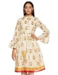 Rare Roots Women’s Synthetic a-line Kurta (RR571A- Off White_Small)