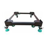 Dr. Equipment Heavy Duty Fridge Stand Adjustable Front & Top Load Washing Machine Trolley with Wheels (Black)