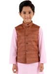 JBN Creation VASTRAMAY Boys’ Coffee Brown Nehru Jacket (B1356)