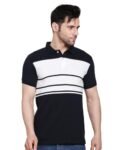 Scott International Men’s Rich Cotton Regular Fit Striper Polo T-Shirt | T-Shirt for Men | Collar T Shirts | Tshirt for Mens Stylish | Men’s Tshirt Blue – White