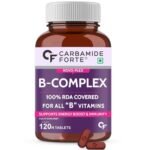 Carbamide Forte Vitamin B-Complex Tablets – 100% RDA for B Vitamins with B1, B2, B3, B5, B6, B9 & Vitamin B12 | Vitamin B Complex Supplements for Women & Men – 120 Vegetarian Tablets