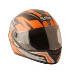 Sage Square ISI Certified ABS Clear Visor, High Standard Safety, Enhanced Design, Extra Comfort, Enhanced Design Proud 45 Full Face Graphic Helmet (Medium, Black Matte – Orange)