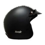Turtle Helmet Star with Peak Half Face with Scratch Resistive Hard Shell ABS Plastic Helmet, Black, Medium Size, (M-58 cm)