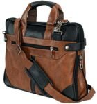 Storite PU Leather Expanded 14 Inch Laptop Shoulder Messenger Sling Office Business Travel Bag for Men & Women (Brown, 40x29x6cm)