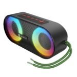 Portronics Pixel 3 20W Portable Wireless Bluetooth Speaker with Upto 7Hour Playtime, TWS Connectivity, RGB Lights, FM, AUX,TF Card & USB Drive, IPX7 Water Resistant, Type C Charging Port(Black)