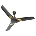Polycab Aereo Plus Star Rated, 1200mm Ceiling Fan For Home | High Speed & Air Delivery | Saves Up To 33% Electricity, 100% Copper, Rust-Proof Blades, 52 Watt | 3-yr Warranty【Matt Black Choclate Gold】