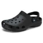 DOCTOR EXTRA SOFT Men’s Classic Casual Clogs/Sandals with Adjustable Back Strap for Adult | Comfortable & Light Weight | Stylish & Anti-Skid | Waterproof & Daily Mules for Gents/Boys D-501-BLACK-8 UK