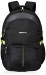 Amazon Basics Casual 29L Backpack with Padded Laptop Sleeve | Backpack for Men & Women | Rain Cover Included | 3 Compartments | Travel Bag for Boys & Girls | (Black)