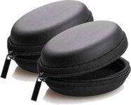 EDNITA Earphone Pouch Case Cover Carrying Storage Case for Headphone |Headset | Pen Drives | SD Cards & All Mobile Accessories – Black – Pack of – 2