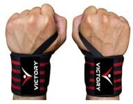 VICTORY Professional Wrist Wrap Band, Wrist Strap for Gym and Fitness with Thumb Loop Straps Wrist Wrap Gym Accessories for Men Hand Grip & Wrist Support Sports Straps – Red