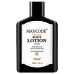 Mancode Raw Body Lotion For Men 200ml | Easy Absorption | Nourishing Formulation | Hydrating Moisturization | Intense Care | Smooth Texture | Healthier Complexion | Elevates self-care.