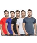 AWG ALL WEATHER GEAR Dry Fit (Pack of 5, T Shirts for Men | Gym T Shirt for Man | Quick Dry Fit Regular Fit Tshirt | Half Sleeve Solid Round Neck Sports T-Shirt