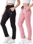 Pivl Women’s Solid Summer Trackpant_Pack of 2 –Medium_Rose Pink and Black