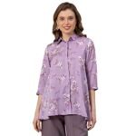 Mode Women’s Floral Regular Fit Blouse Top (MFB0040_Lilac