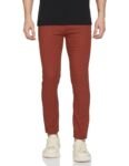 The Indian Garage Co Men Slim Fit Solid Mid-Rise Stretchable Chinos Rust