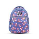Gear Floral Bloom 30L Medium Water Resitant School Bag/Casual Standard 5 Compartment Backpack/Kids Bag/Daypack/College Bag For Girls/Women (Blue)