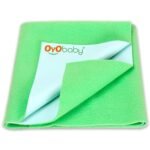 OYO BABY Waterproof Quick Dry Sheet for Baby| Bed Pad | Baby Bed Protector Sheet for Toddler Children (Small (50cm x 70cm), Light Green)