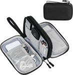 SaleOn 8.3X5 Inch Portable Storage Organizer For Usb Cable, Earphone, Power Bank,Charger, Hard Disk & Digital Gadgets, With Mesh Pockets Size 21X12Cm Inside’s Material And Color May Vary, black